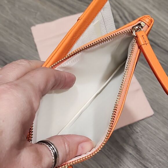 NWOT Orange Pebbled Leather Radley Snap Fold Wallet - Picture 6 of 6